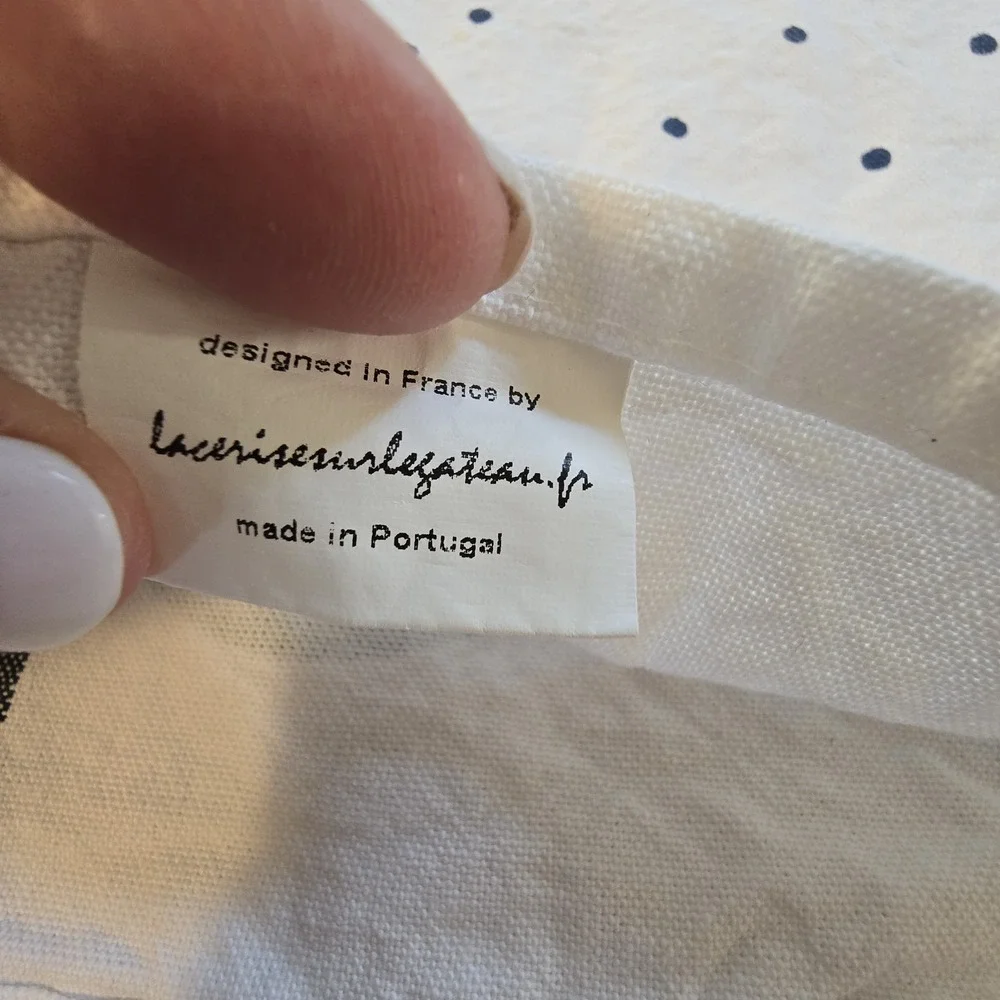 French 100% Cotton Tea Towel Bicycle Coutainville France‎ Dishtowel Natural